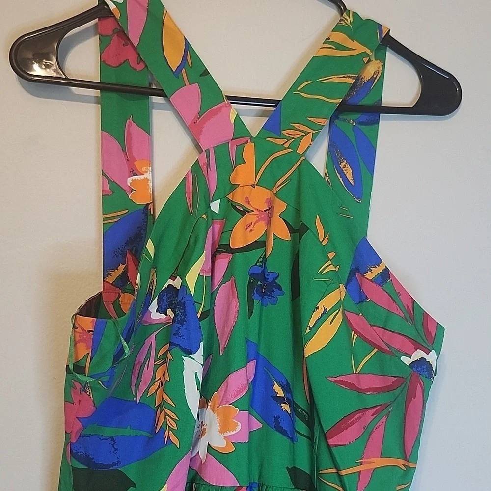 J. Crew Green Smocked Dress